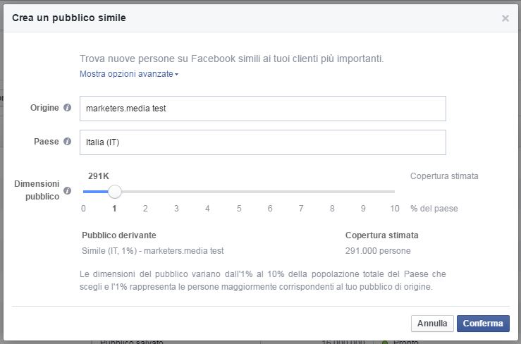 pixel facebook pubblico personalizzato