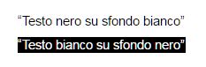 testo nero su sfondo bianco