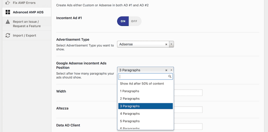 Inserire ADV dopo il terzo paragrafo AMP