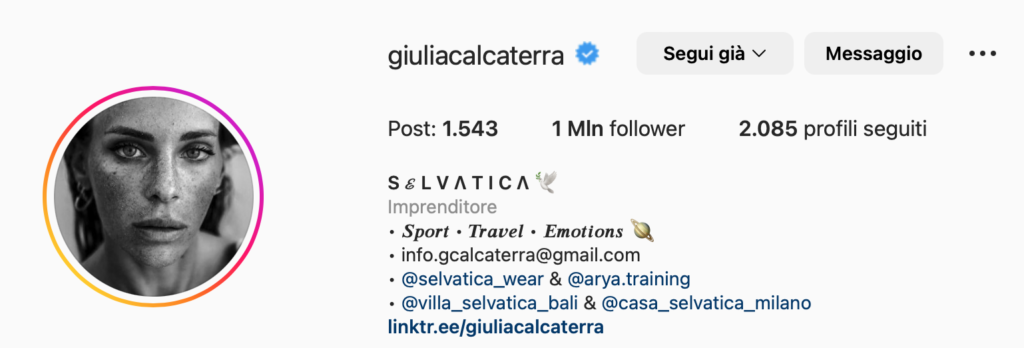 pagina instagram giulia calcaterra