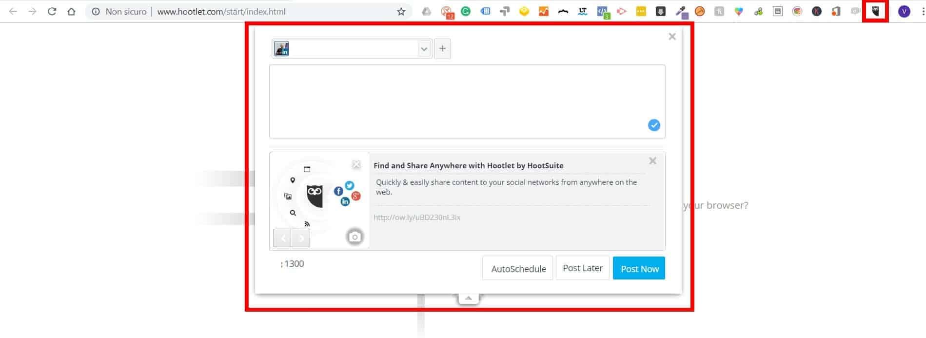 L'editor di hootlet è pratico e intuitivo