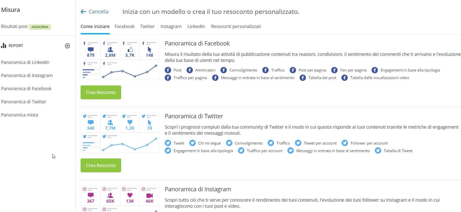 La nuova analitica permette di personalizzare i template in modo veloce
