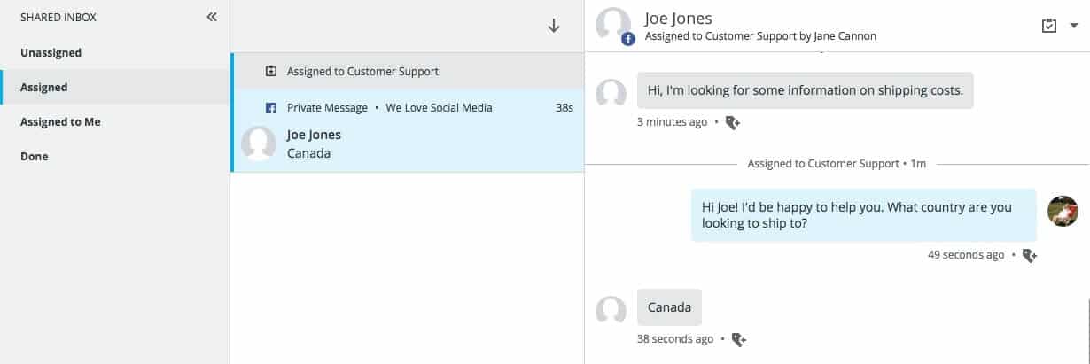 Screen della funzione inbox in beta di hootsuite