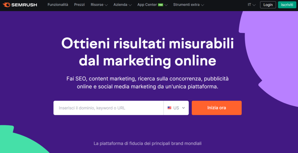 Recensione Semrush - Homepage