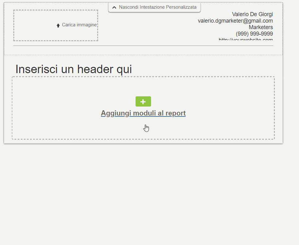 Le opzioni di personalizzazione dei report di hootsuite