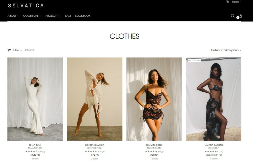 ecommerce selvatica di giulia calcaterra