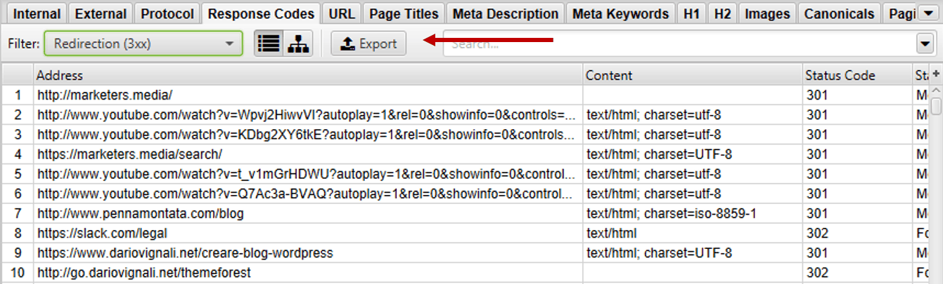 redirect 3xx screaming frog