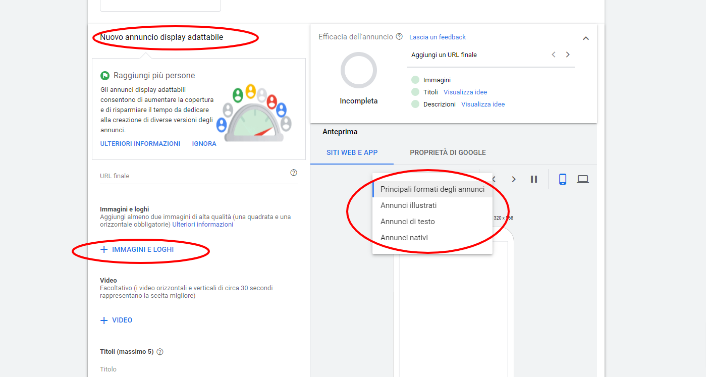 Google-Ads display adattabili Google-Ads display adattabili