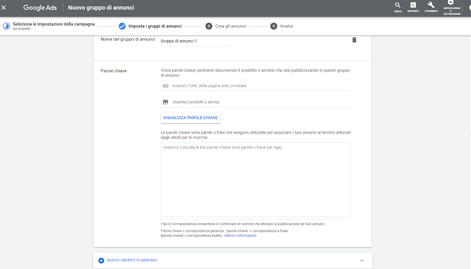 Google-Ads gruppo di annunci Google-Ads gruppo di annunci