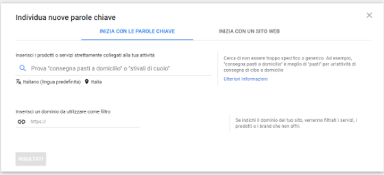 Google Ads individuazione keywords Google Ads individuazione keywords