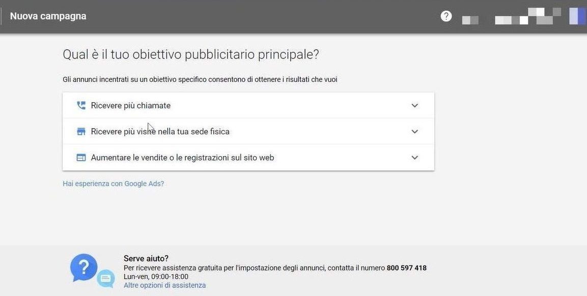 Google ads schermata iniziale Google ads schermata iniziale