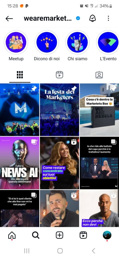 profilo instagram marketers