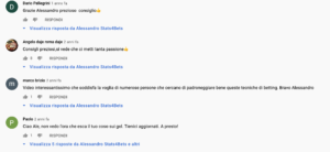 Commenti YouTube Canale Stats4Bets