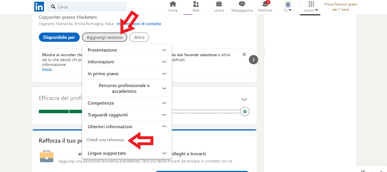 come chiedere una referenza come chiedere una referenza