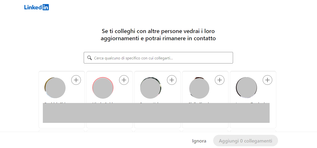 LinkedIn ti propone dei collegamenti LinkedIn ti propone dei collegamenti