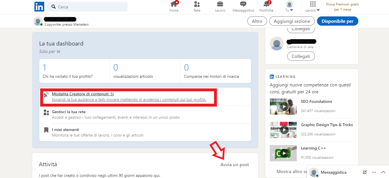 attivare la modalità creatore contenuti attivare la modalità creatore contenuti