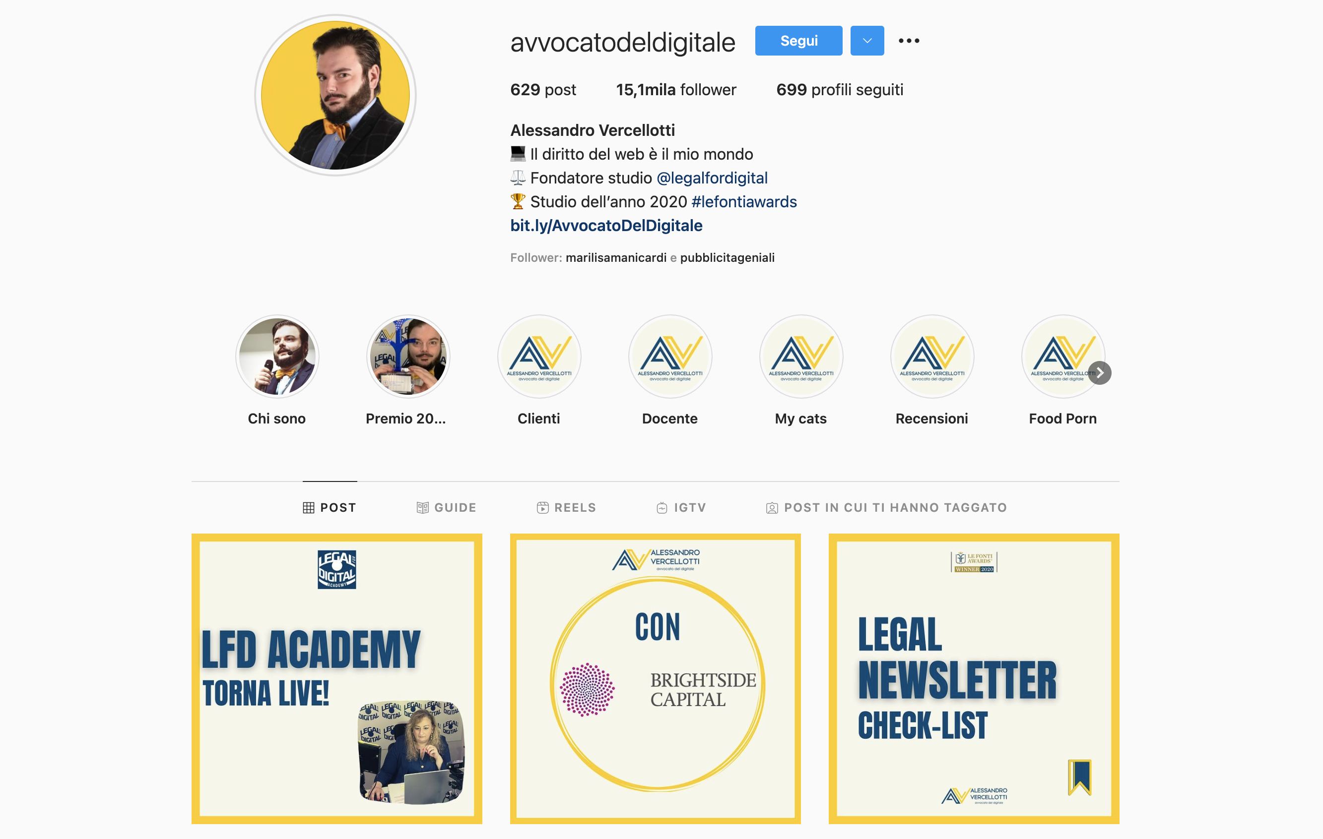 alessandro vercellotti profilo instagram