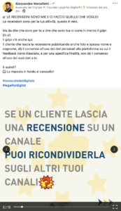 studio legale digitale esempio post linkedin