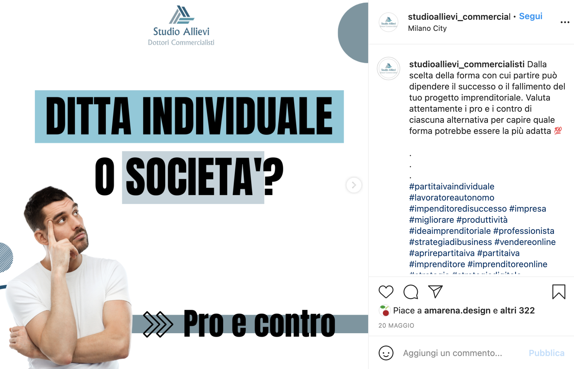 allievi esempio post instagram