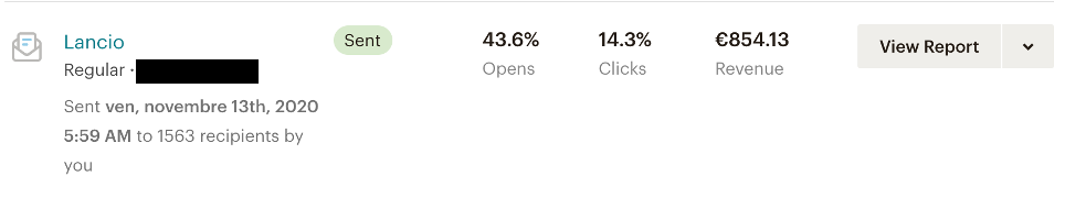 entrate lancio novembre da email