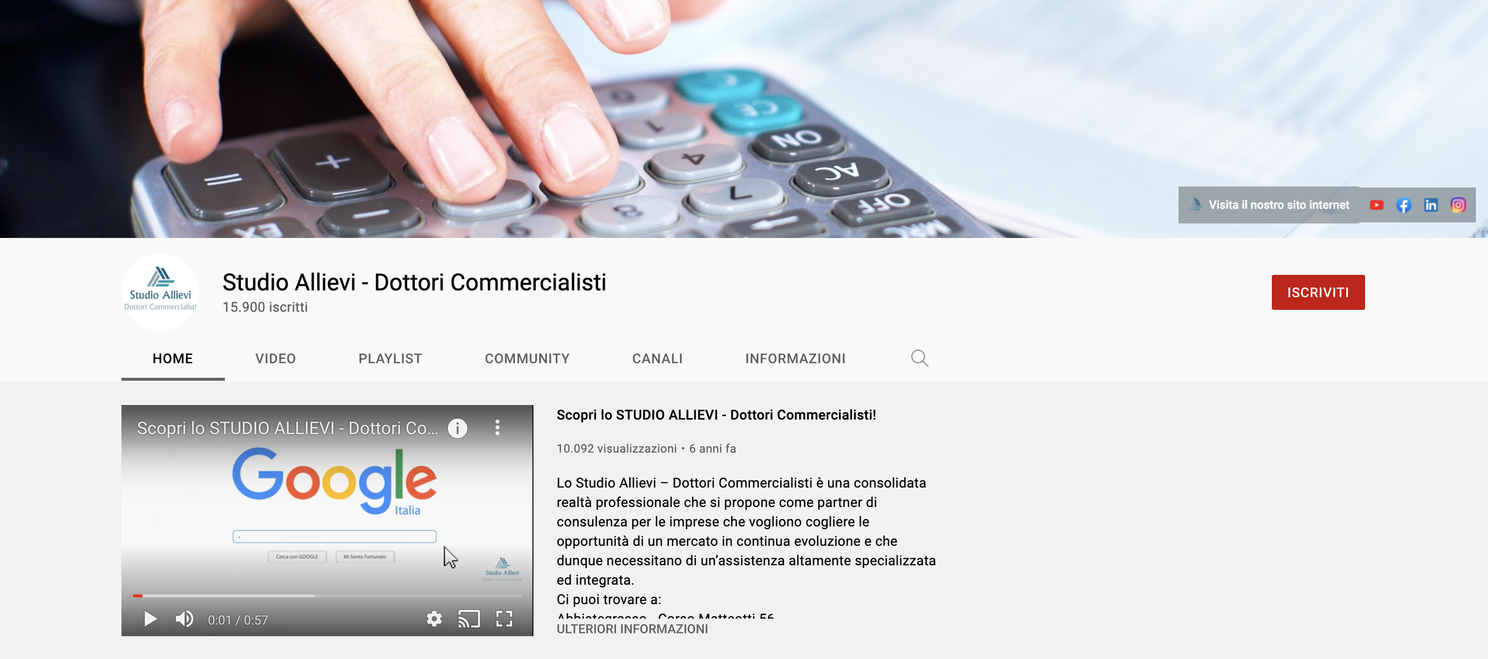 studio allievi canale youtube