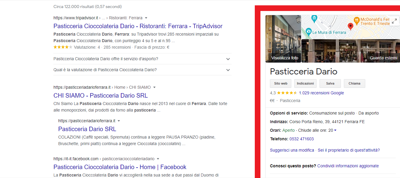 esempio di google my business