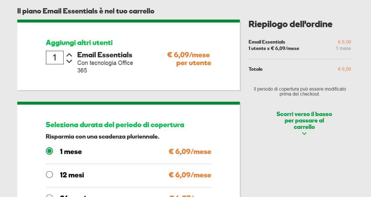 dominio mail acquisto