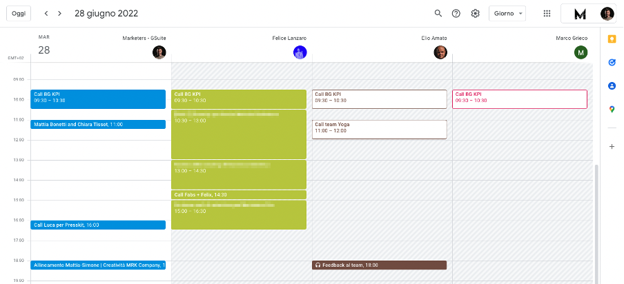 Calendar piano aziendale Google