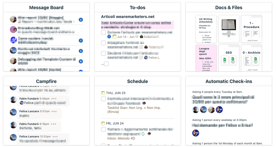 organizzare un progetto su basecamp