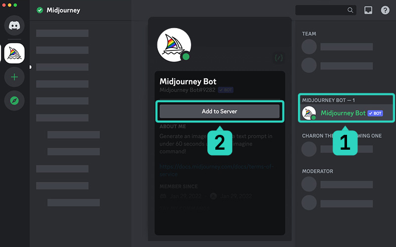 bot midjourney server discord
