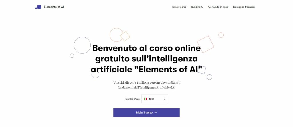 corso di intelligenza artificiale Elements of AI