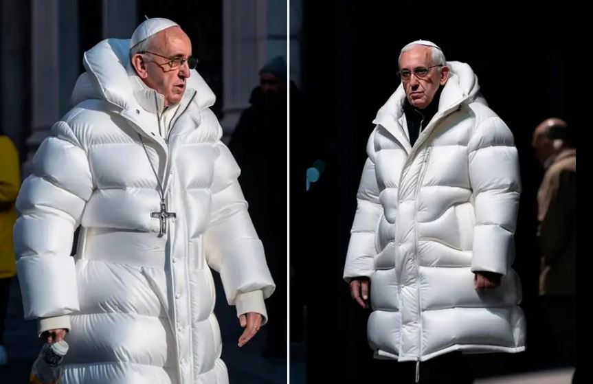 papa francesco generato con midjourney
