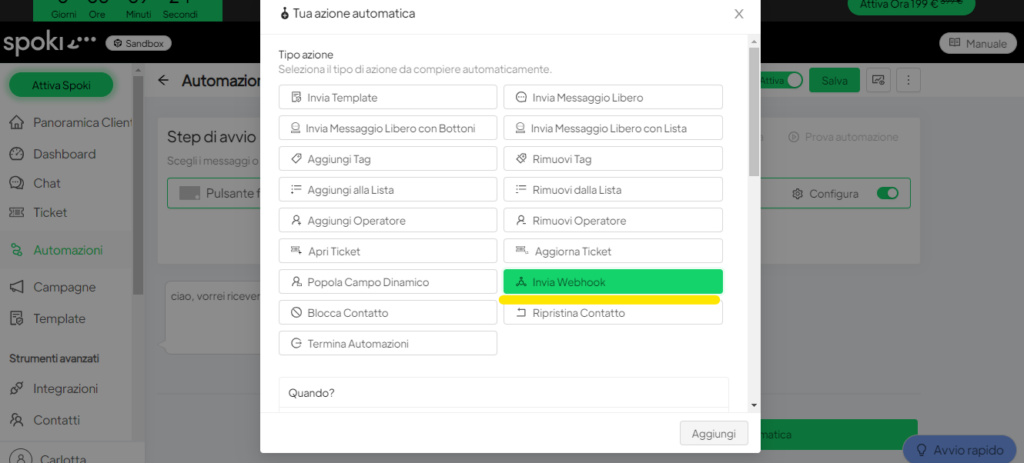 Recensione Spoki Marketers - Webhook