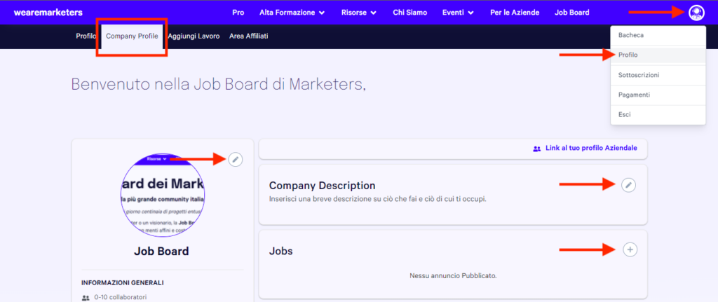 Come pubblicare in Job Board 3