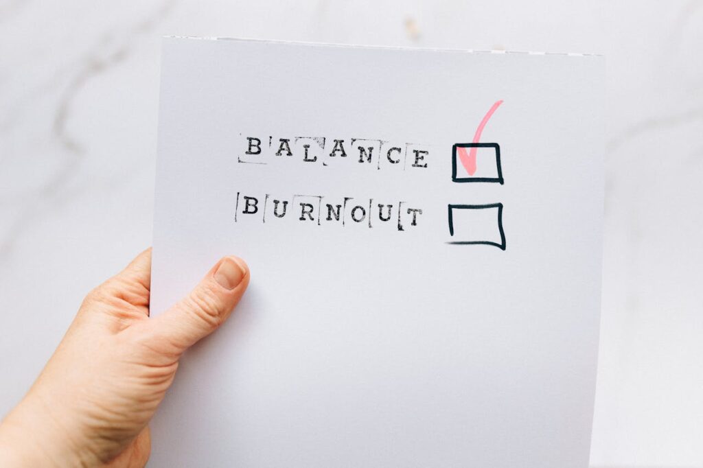 balance vs burnout