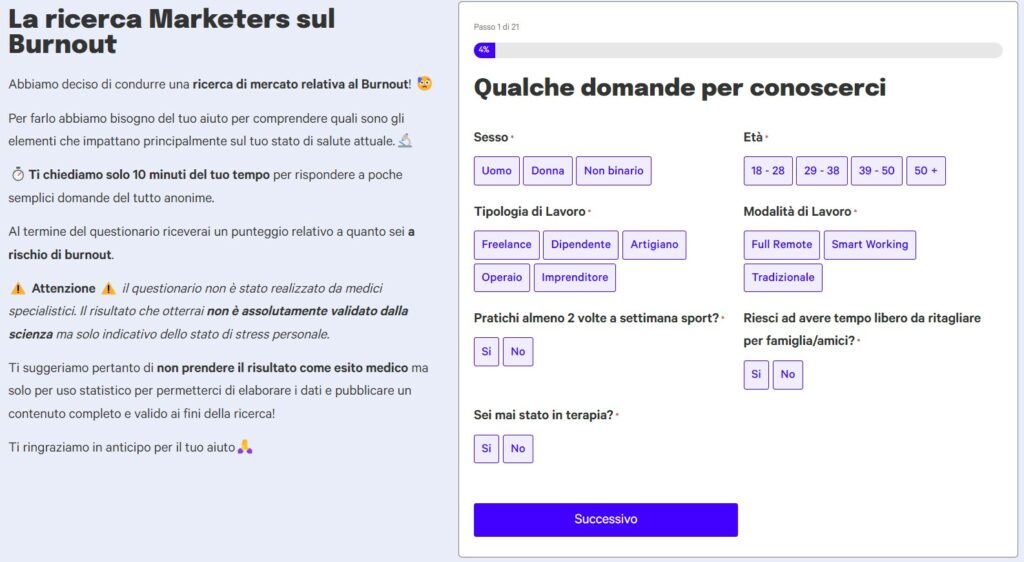 questionario burnout