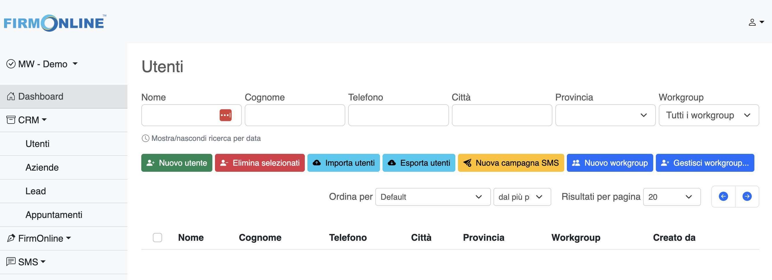 CRM di firmonline CRM di firmonline