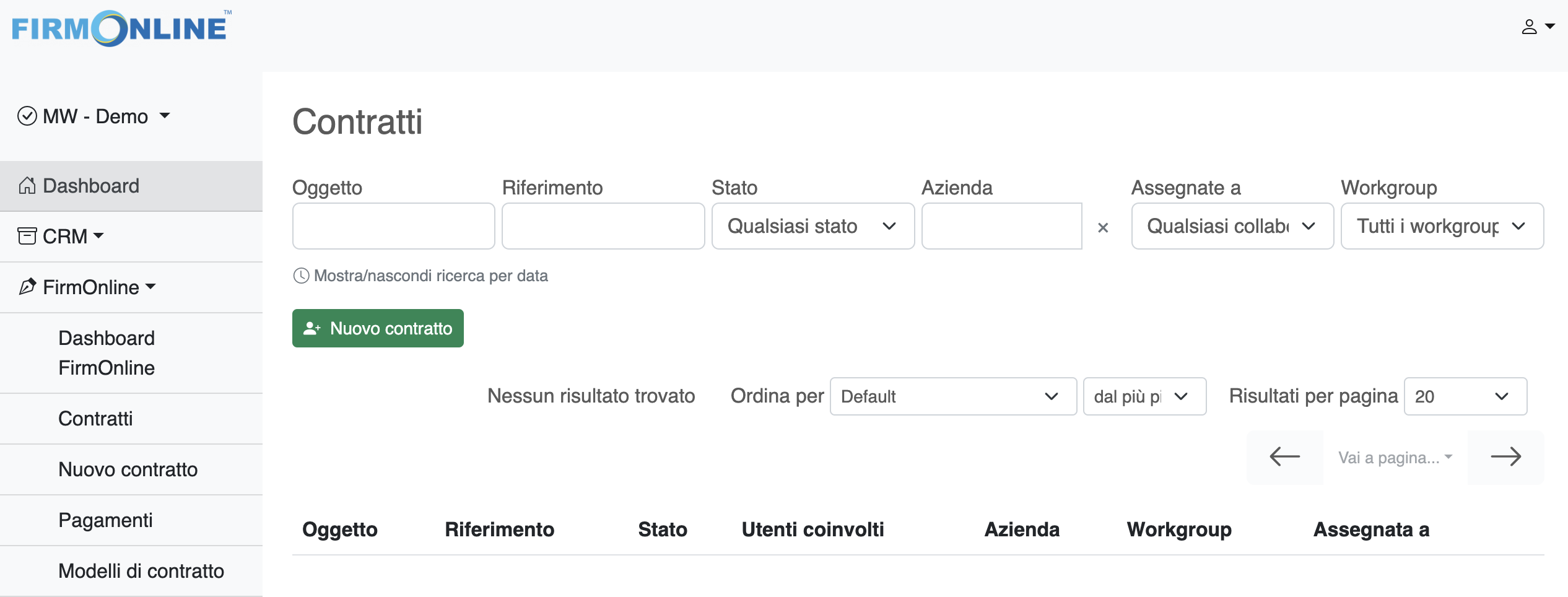 gestione contratti con firmonline gestione contratti con firmonline