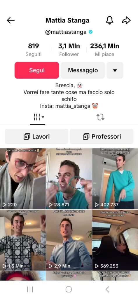 profilo tiktok mattia stanga