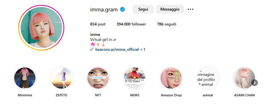 imma influencer virtuale