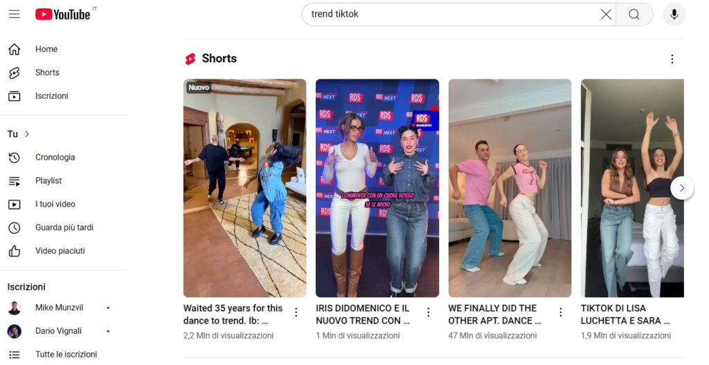 trend tiktok youtube