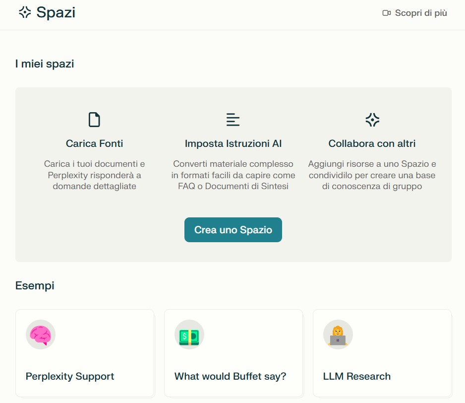 perplexity spazi