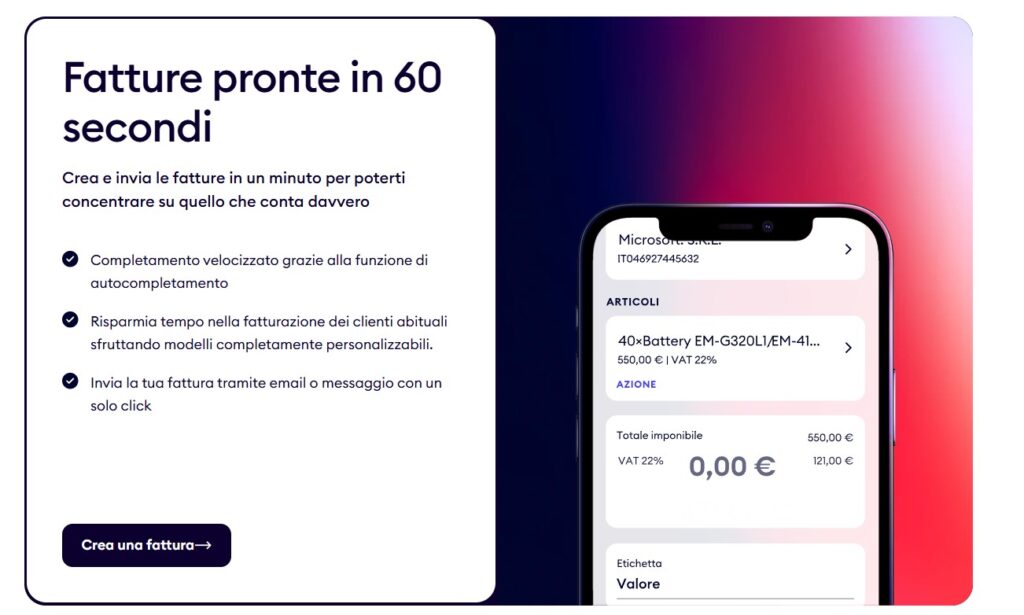 conto con fatturazione finom