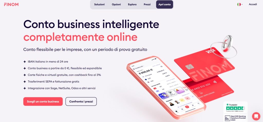 finom conto business in 24 ore